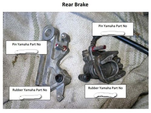 Brake caliper slide pins and rubbers repair kit - rear