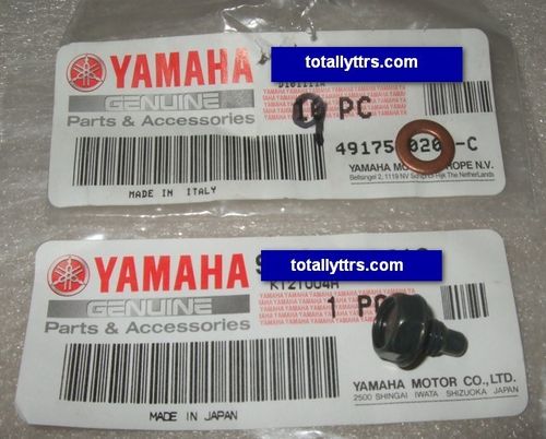 Decompressor Bolt and Copper Washer - genuine Yamaha part