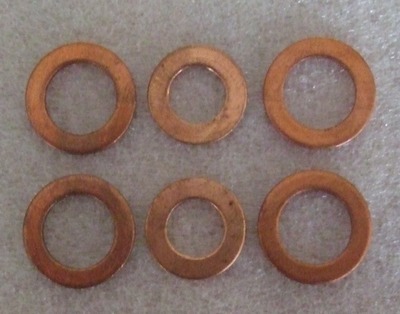 Washer - copper crush washers - set of 6