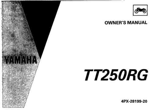 Owner's manual for metal-tanked TTR250s